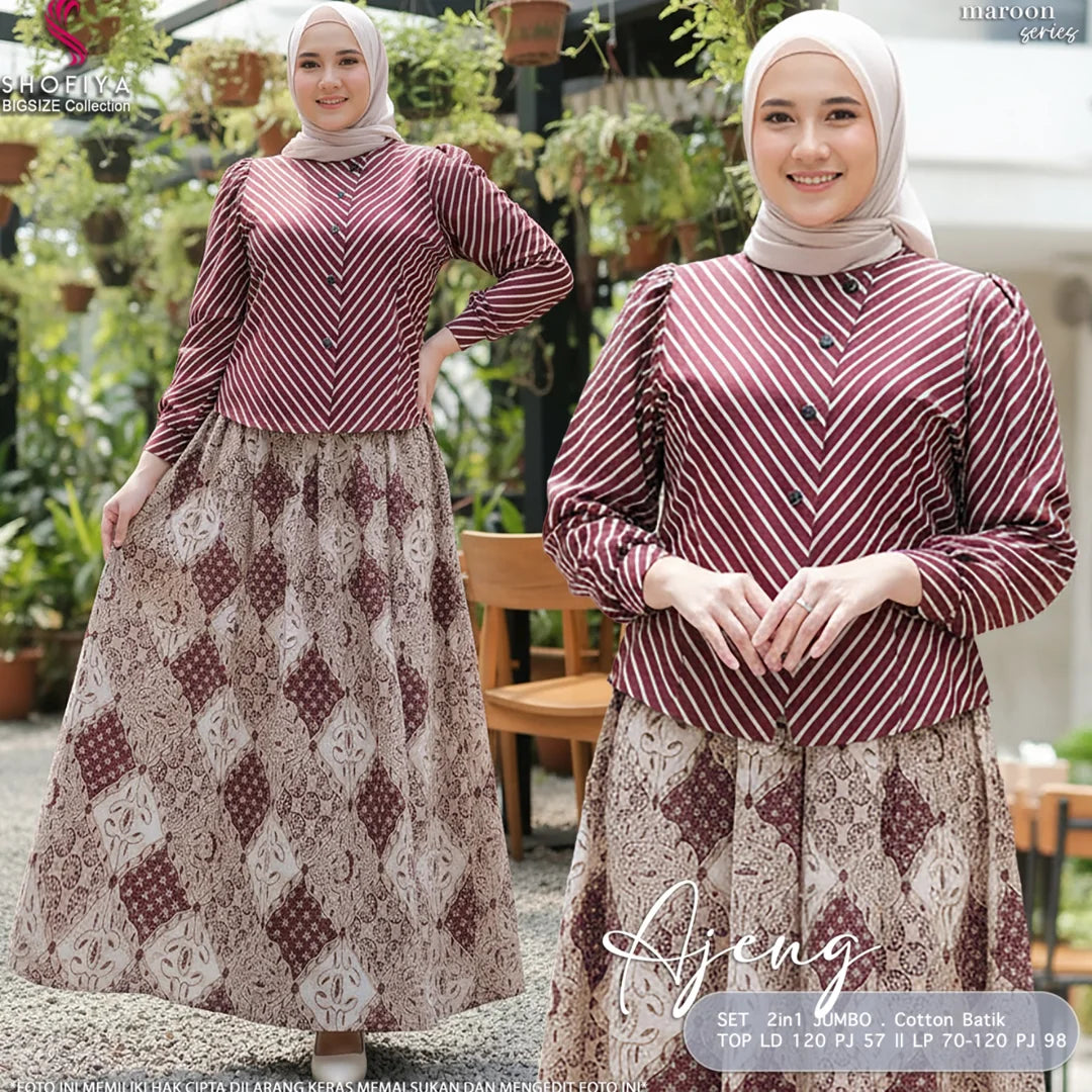AJENG JUMBO SET warna MAROON - Shofiya