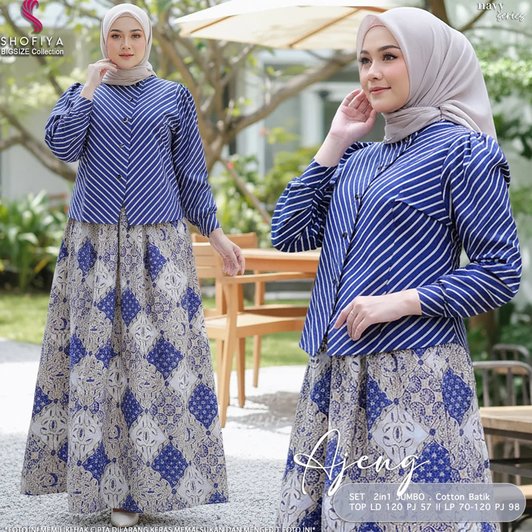 AJENG JUMBO SET warna NAVY - Shofiya