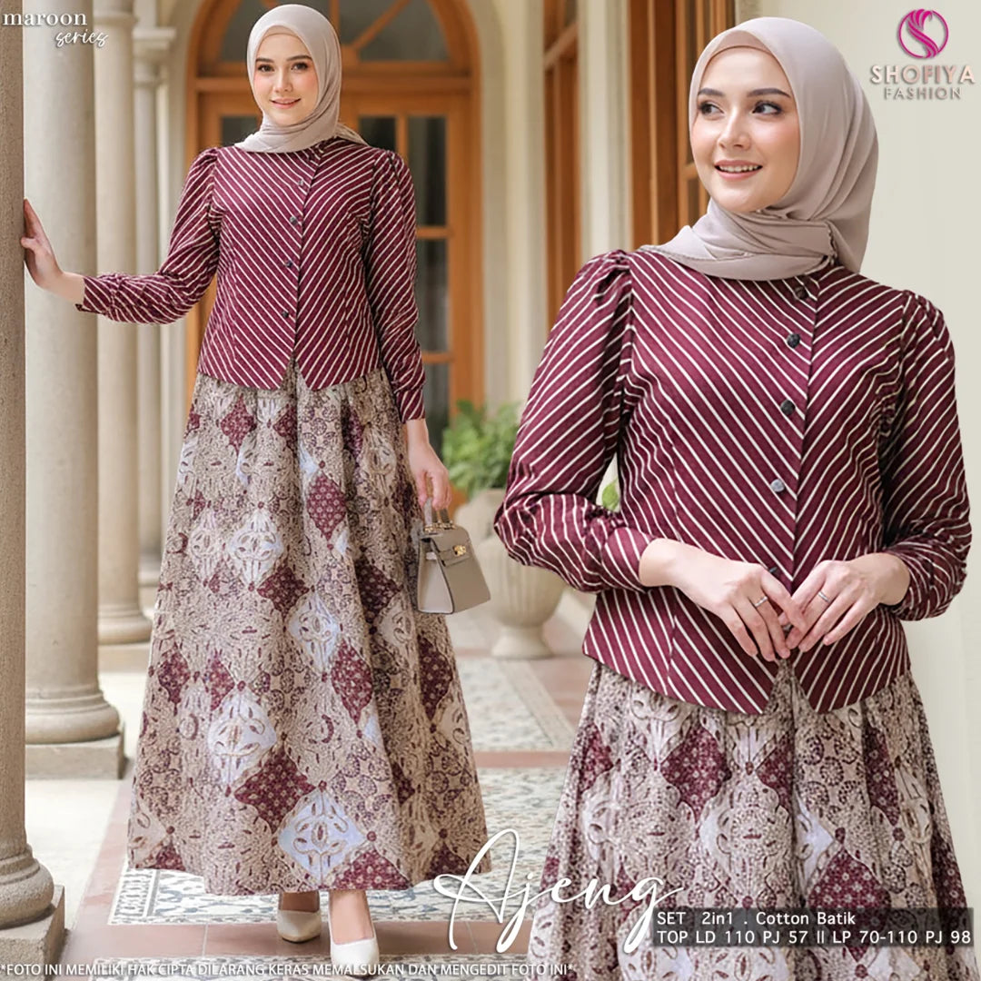 AJENG SET warna MAROON - Shofiya