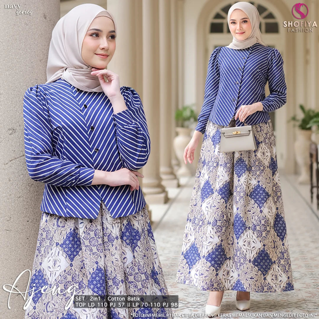 AJENG SET warna NAVY - Shofiya